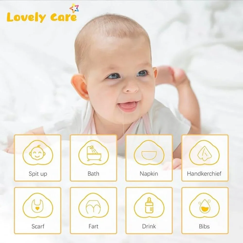 12-Pack White Baby Muslin Burp Cloth (17.5